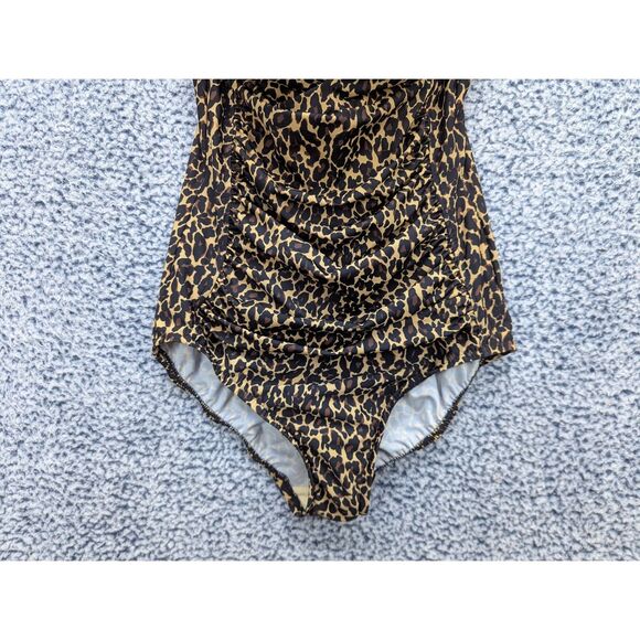 NWOT Trimshaper One Piece Swimsuit Size 10 Animal Print Leopard Cheetah Brown - Picture 5 of 10